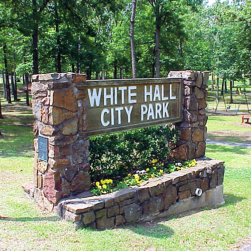 White Hall City Park entrance sign
